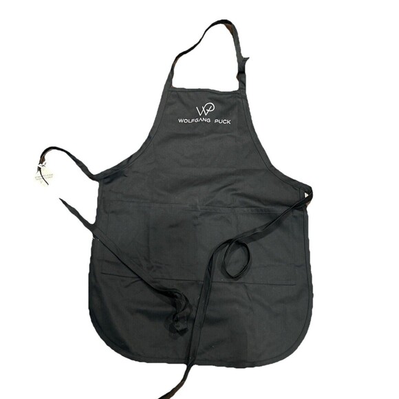 Wolfgang Puck Apron Restaurant Uniform Chef Apron Food Star Black New Pockets - Picture 1 of 8